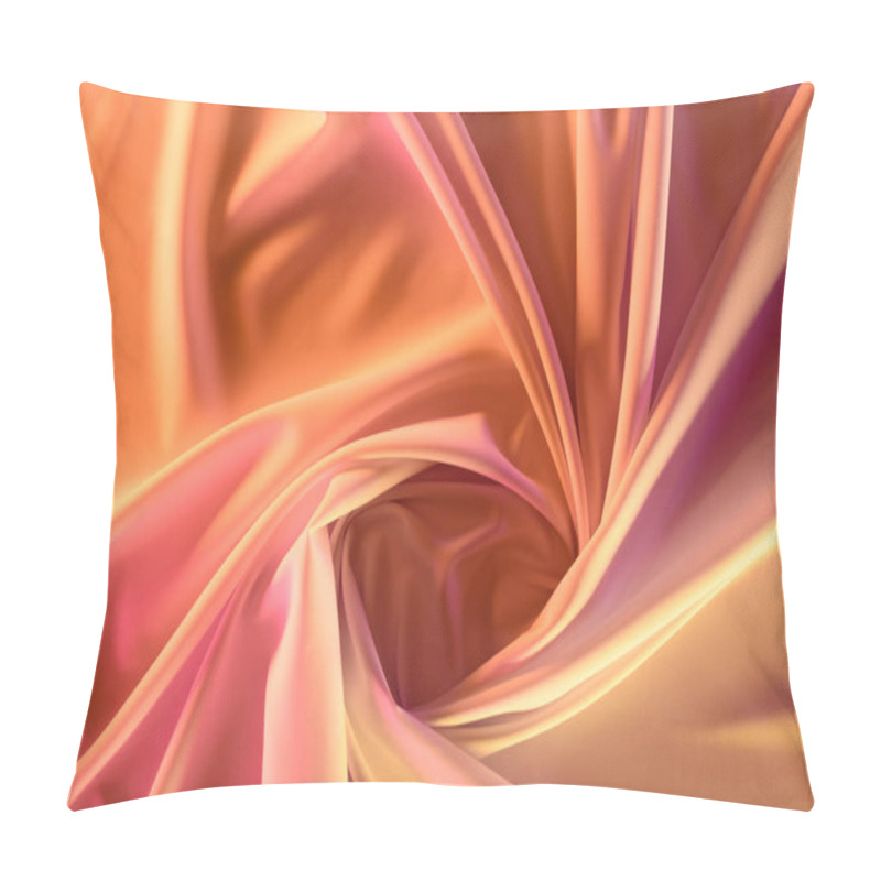 Personality  Close Up View Of Elegant Pink Silky Fabric As Background Pillow Covers