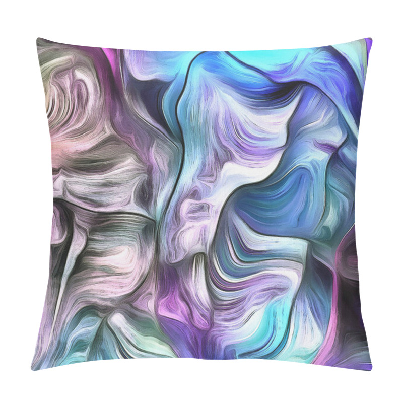 Personality  Abstract Painting Mostly In Tints Of Blue And Purple. Pillow Covers