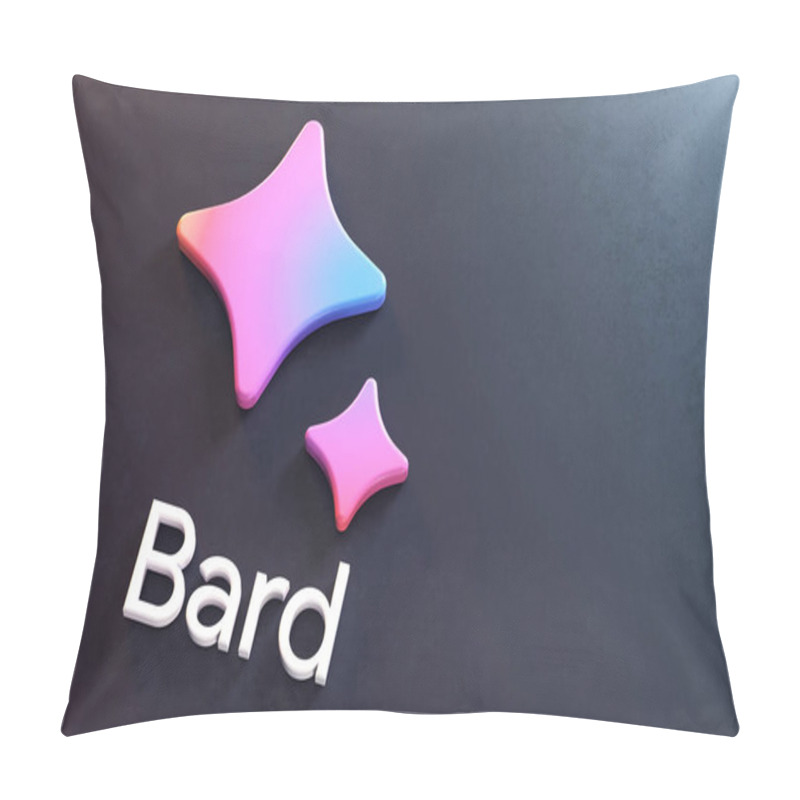 Personality  Valencia, Spain - May, 2023: Bard AI Is A Conversational Generative Artificial Intelligence Chatbot Developed By Google As A Response Of ChatGPT. Isolated 3D Logo On A Surface And Copy Space Pillow Covers