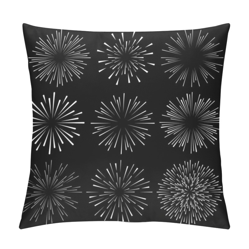 Personality  Set Of White Radial Speed Lines. Circle Form. Vector Illustration. Explosion Background. Star Rays. Sunburst. Fireworks. Design Element For Frames, Prints, Web, Template, Logo And Textile Pattern Pillow Covers