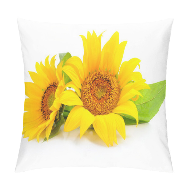 Personality  Sunflowers Are On A White Background Pillow Covers