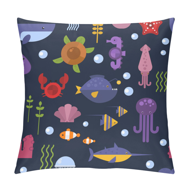 Personality  Sea Life Seamless Pattern Vector. Pillow Covers