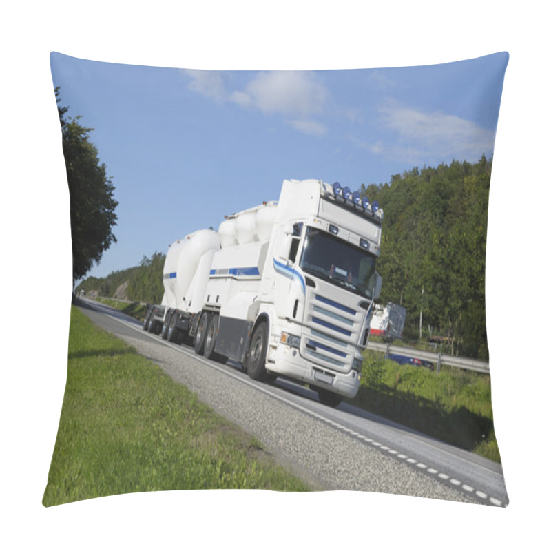 Personality  Fuel Truck, Tanker On The Move Pillow Covers