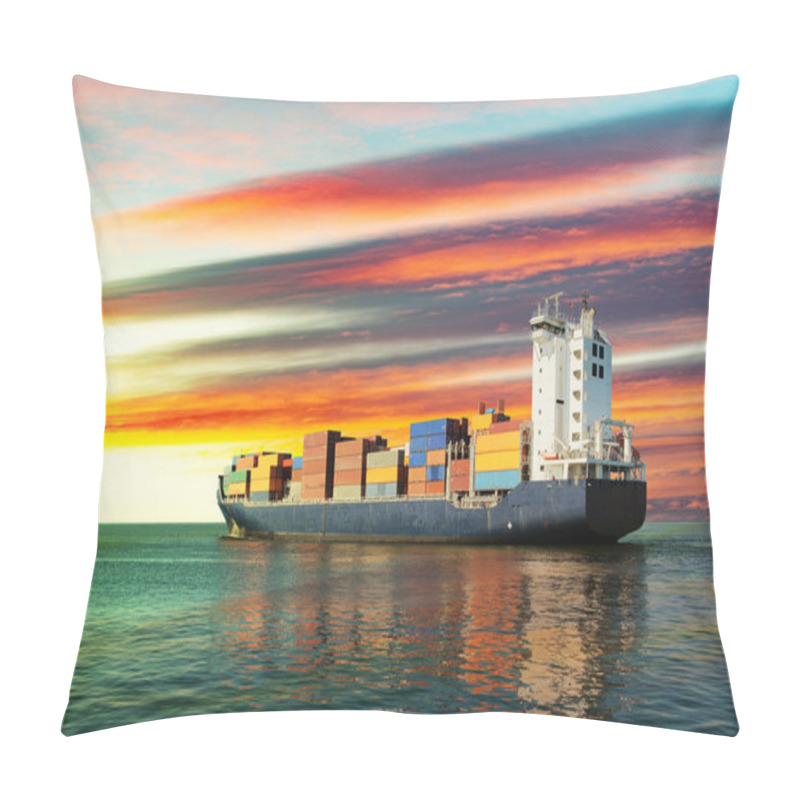 Personality  Container Ship On Sea Pillow Covers