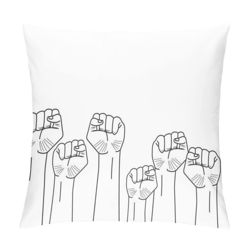 Personality  Raised Fists Hands Pillow Covers