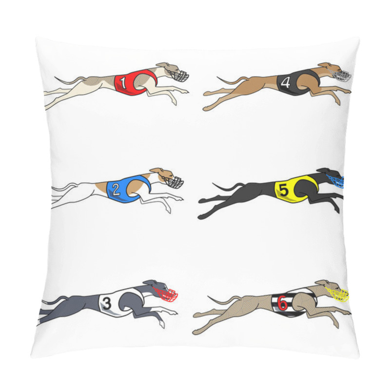 Personality  Set Of Running Dog Whippet Breed Pillow Covers