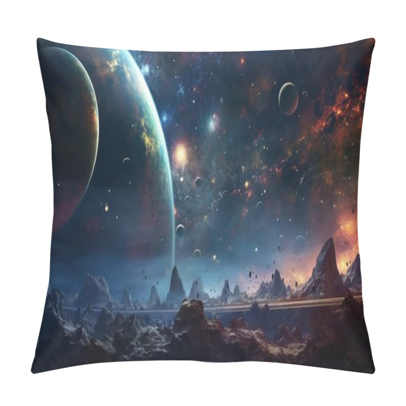 Personality  Planets With Stars, Space Galaxy Background, Background With Space And Planets, Planets In The Space With Stars Pillow Covers