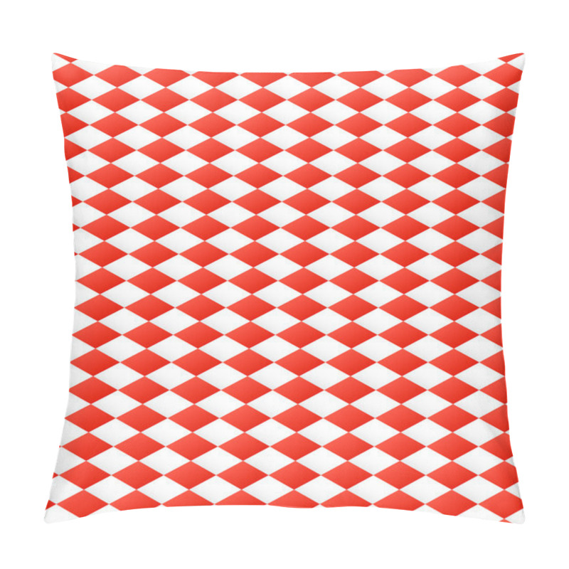 Personality  Seamless Diamond Pattern In Red And White Pillow Covers