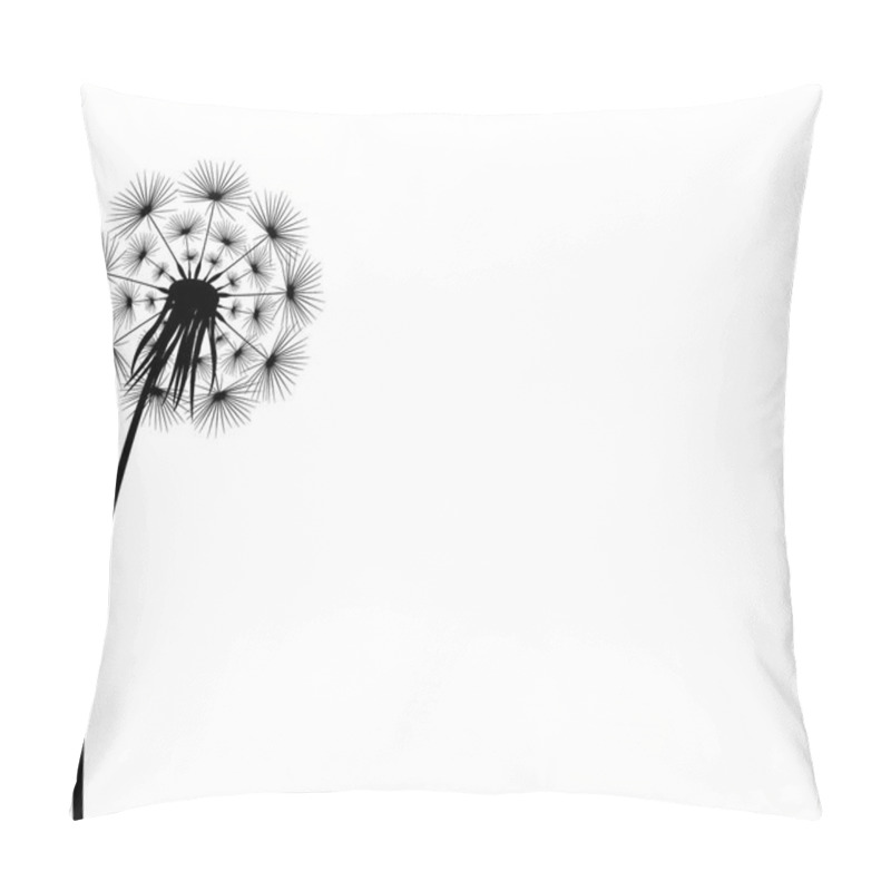 Personality  Silhouette Of A Flowering Dandelion Pillow Covers