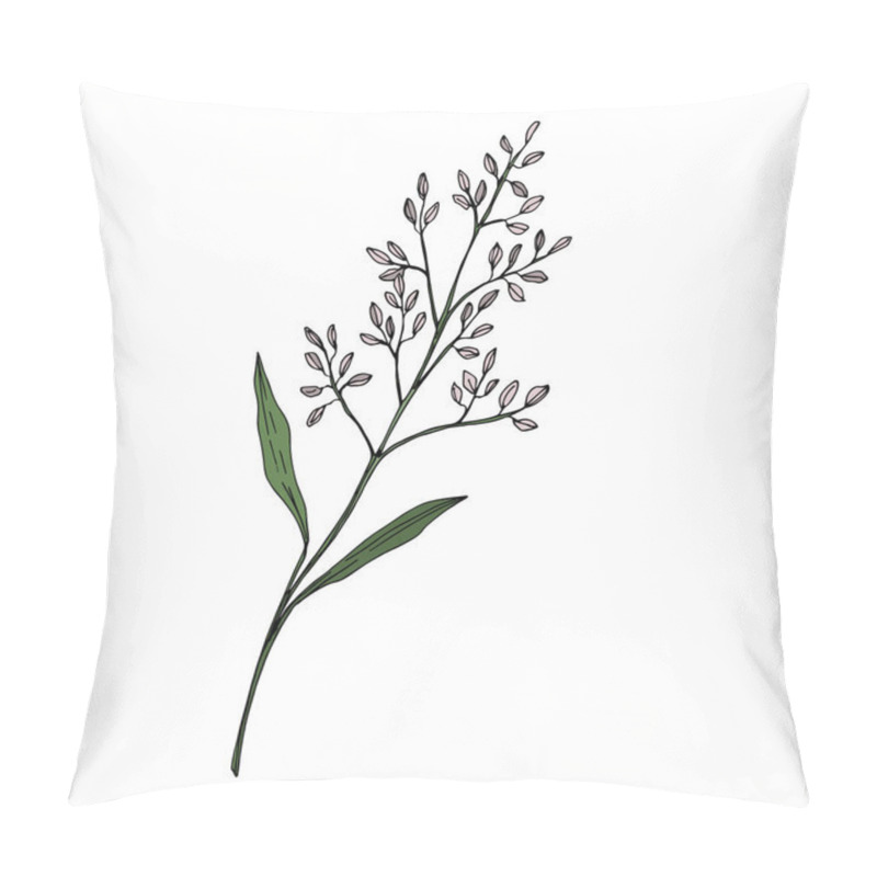 Personality  Vector Wildflower Floral Botanical Flowers. Black And White Engraved Ink Art. Isolated Flower Illustration Element. Pillow Covers