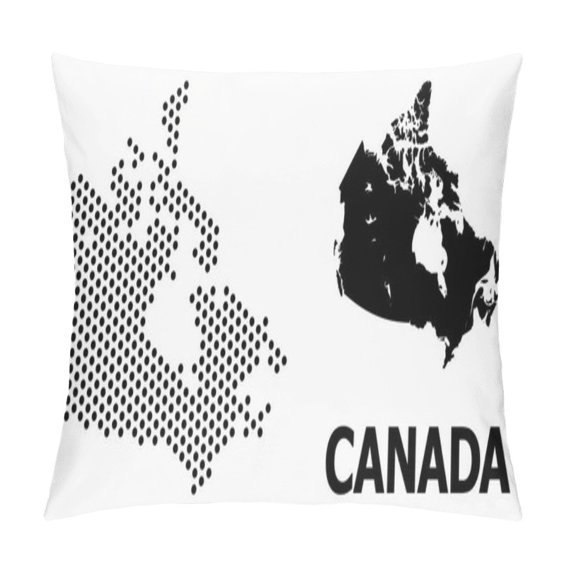 Personality  Dot Mosaic Map Of Canada Pillow Covers