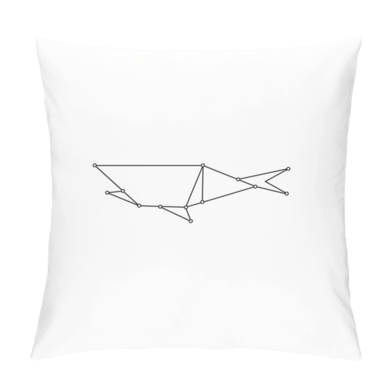 Personality  Shark Polygonal Lines, Can Use For Logo, Pictogram, Animal Figure, Website, Apps, Or Graphic Design Element. Vector Illustration Pillow Covers