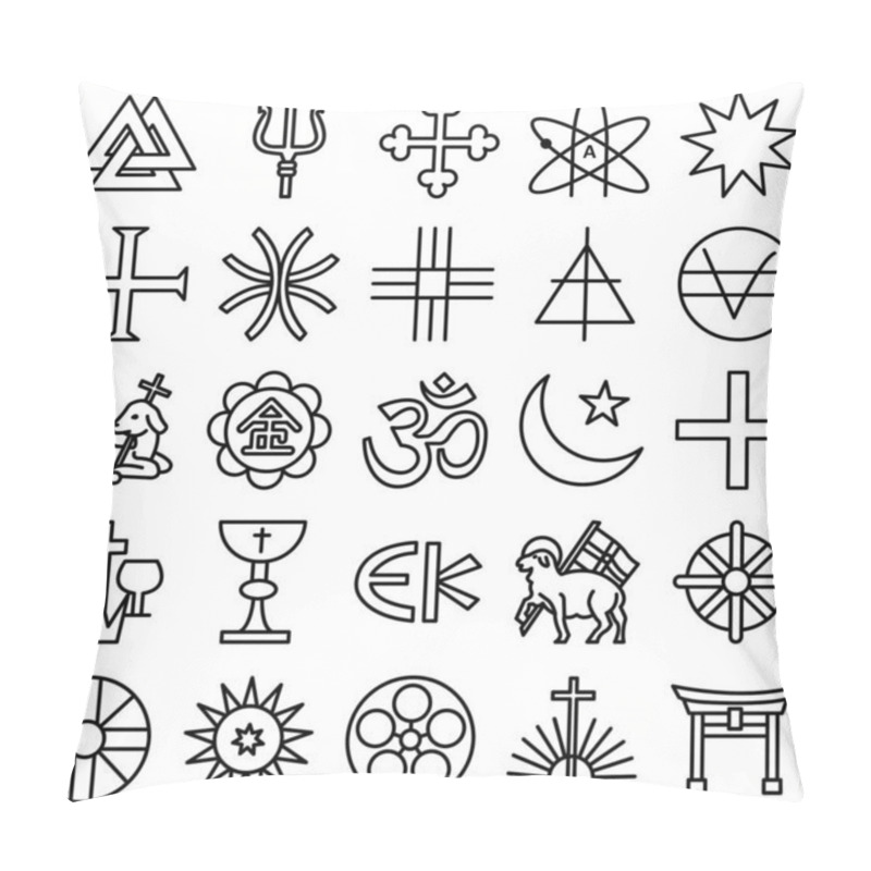 Personality  Religious Vector Icons Set Every Single Icon Can Be Easily Modified Or Edited  Pillow Covers