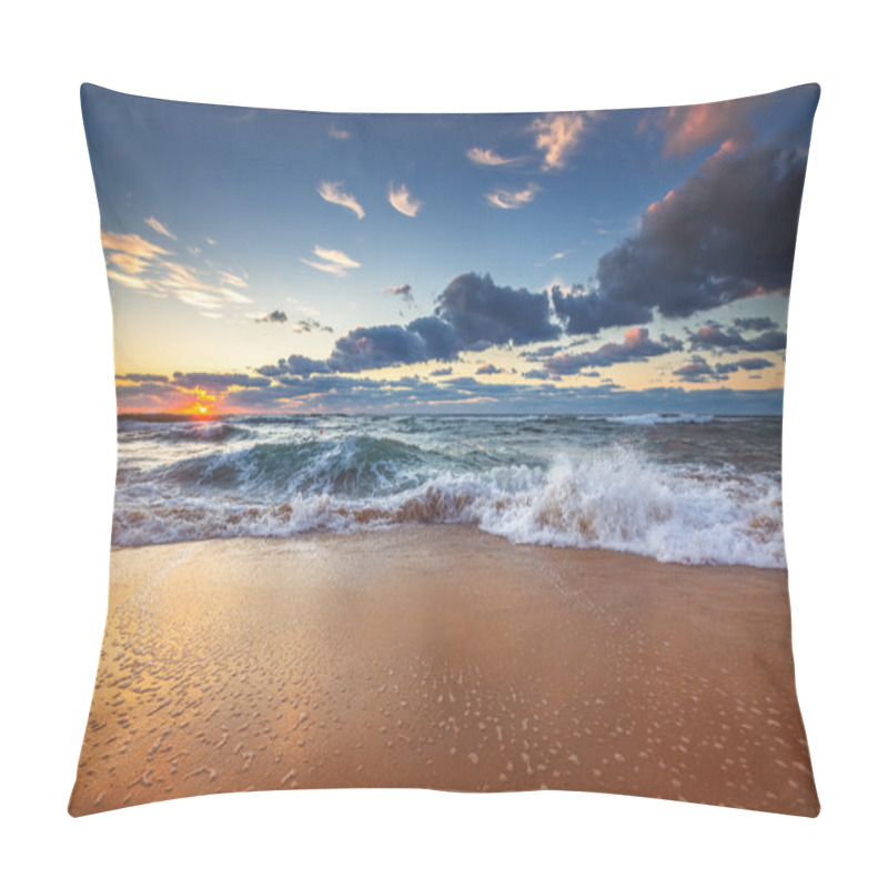 Personality  Beautiful Cloudscape Over The Sea, Sunrise Shot Pillow Covers