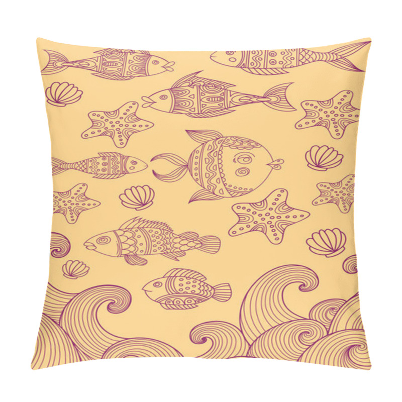 Personality  Sea Ornate Fish Vector Set Pillow Covers