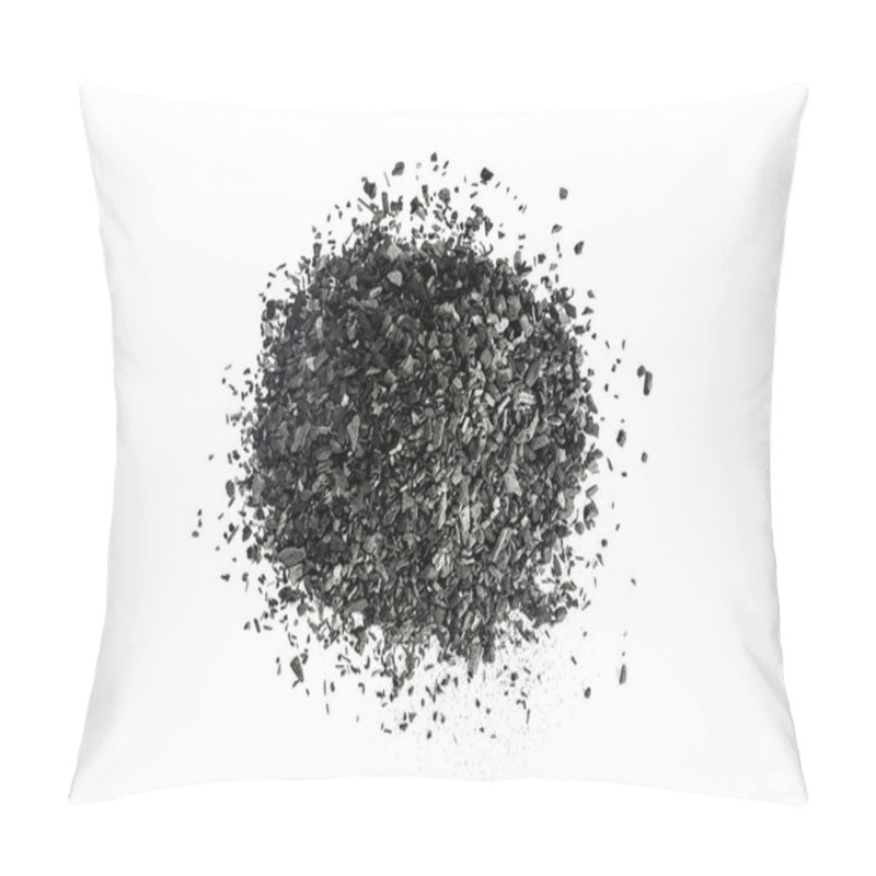 Personality  Pile Of Carbon Charcoal On White Background Pillow Covers