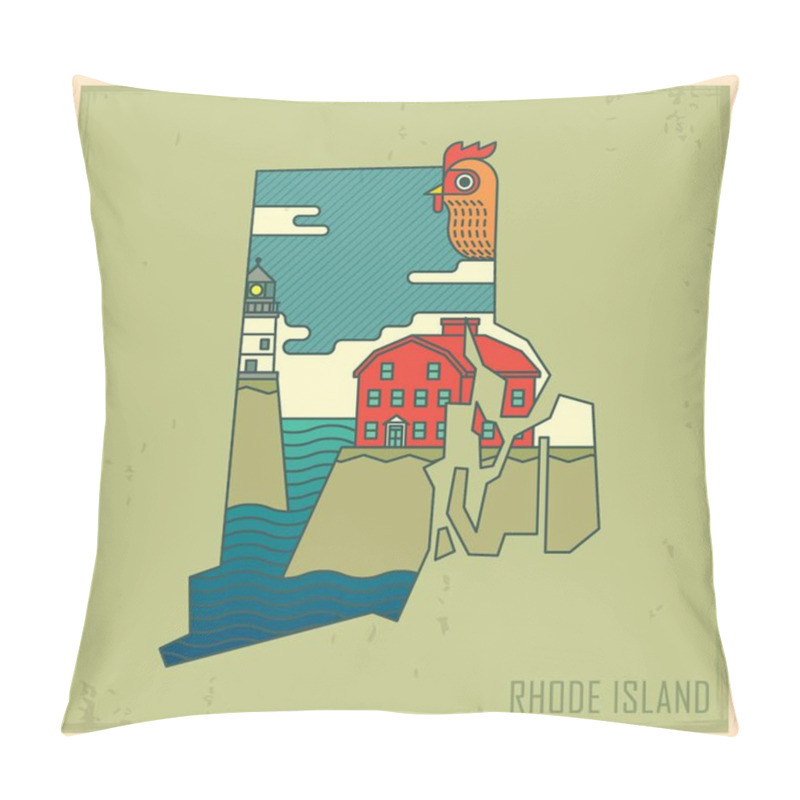 Personality  Rhode Island State Map Pillow Covers