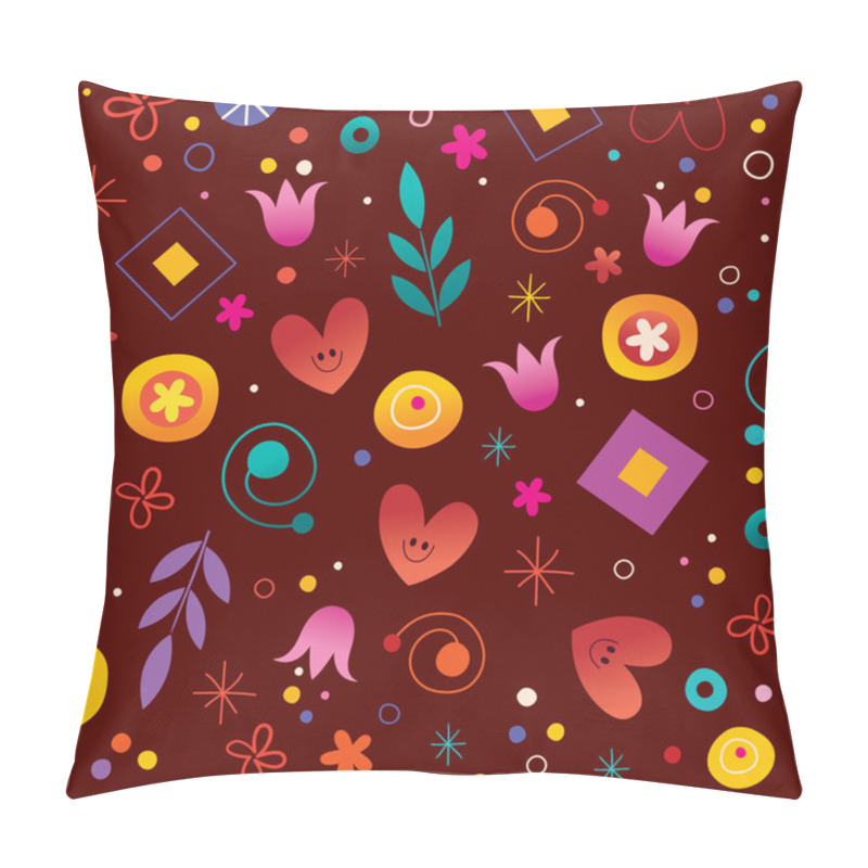 Personality  Nature Love Happiness Fun Seamless Pattern Pillow Covers