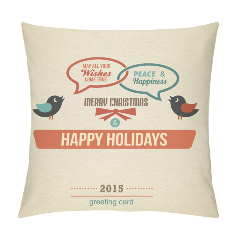 Personality  Greeting Card With Birds Pillow Covers