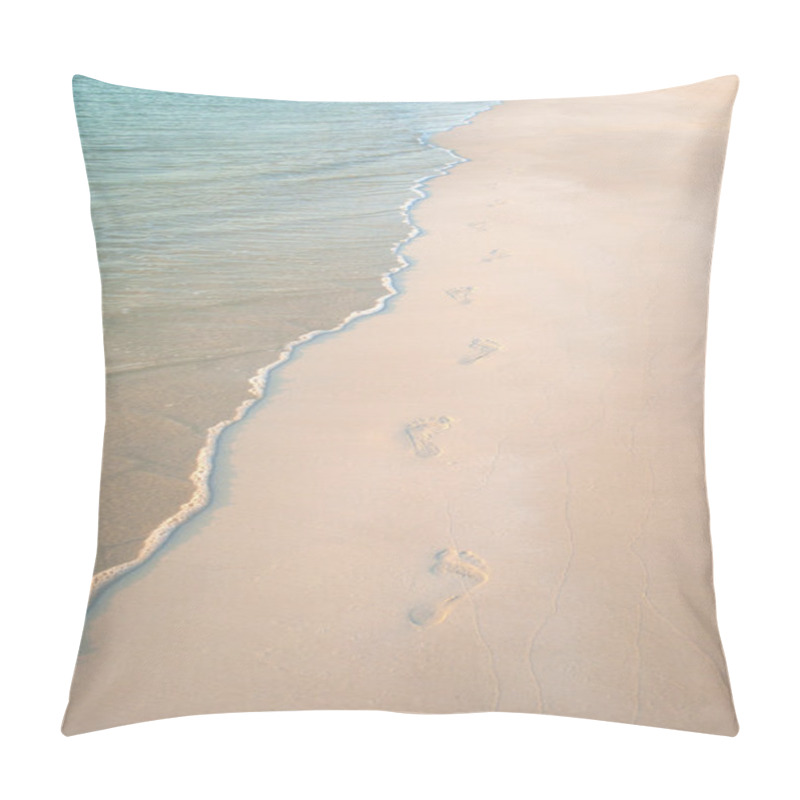 Personality  FOOTPRINTS ON THE BEACH SAND Pillow Covers