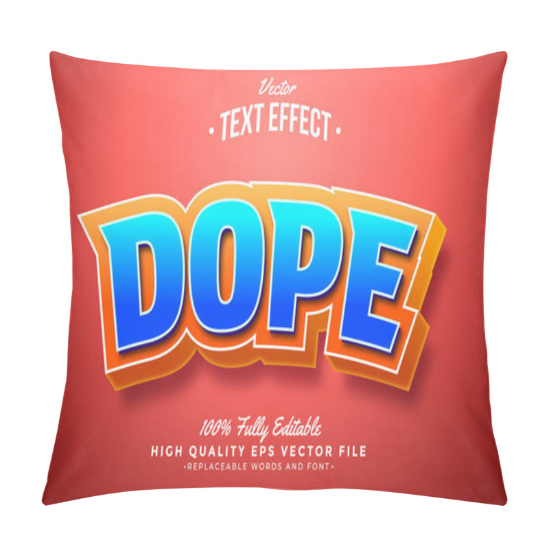 Personality  Dope Text Effect 3D Editable Font Background Red Gradient Pillow Covers