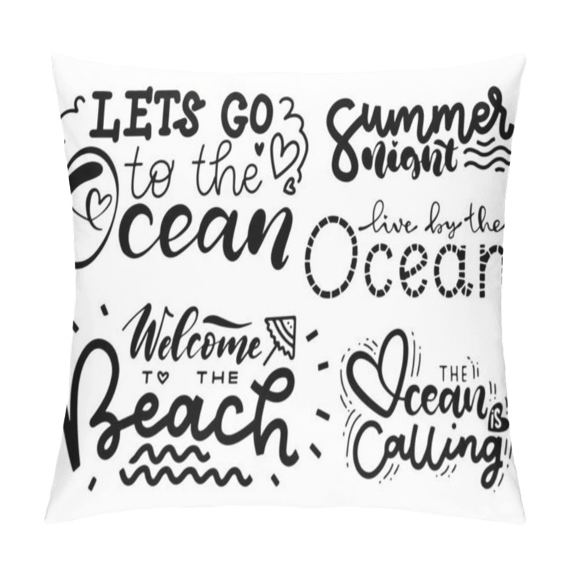 Personality  Set Of The Quotes About Ocean. Modern Hand Drawn Lettering. Hand-painted Inscription. Motivational Calligraphy Poster. Pillow Covers