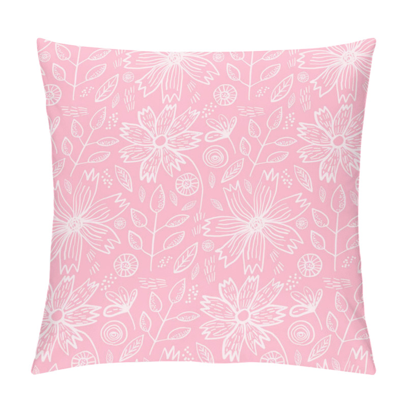 Personality  Tender Pink Pattern With Spring Flowers Pillow Covers