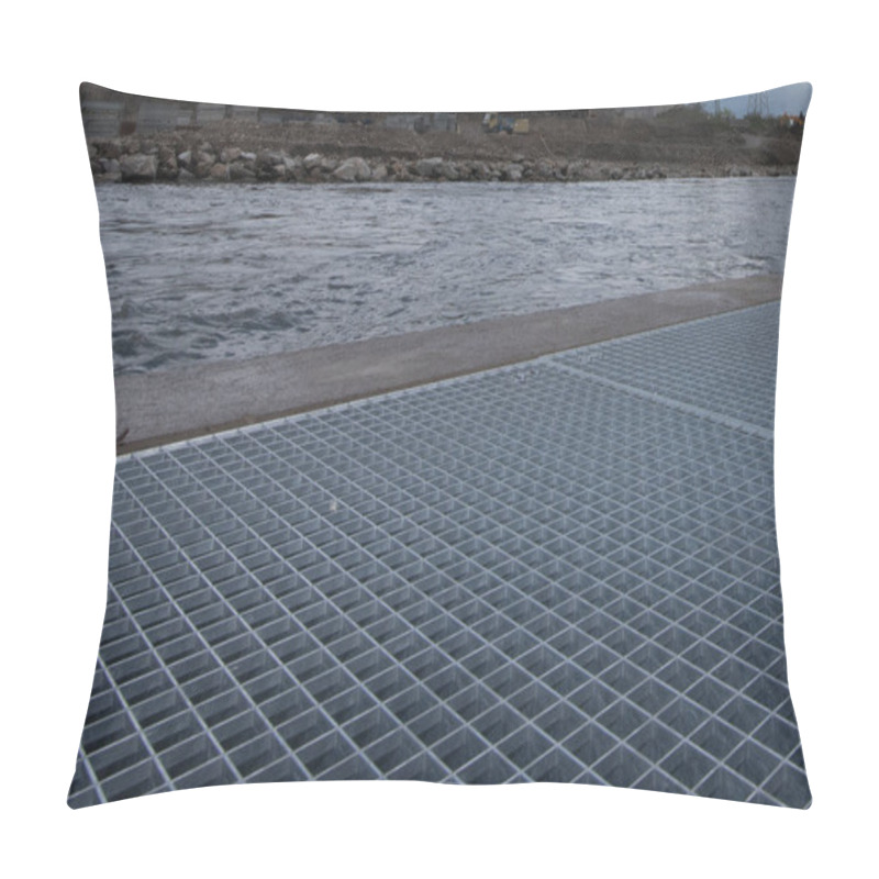 Personality  River Regulation And Riverfront Development, Construction And Building In Nature Pillow Covers