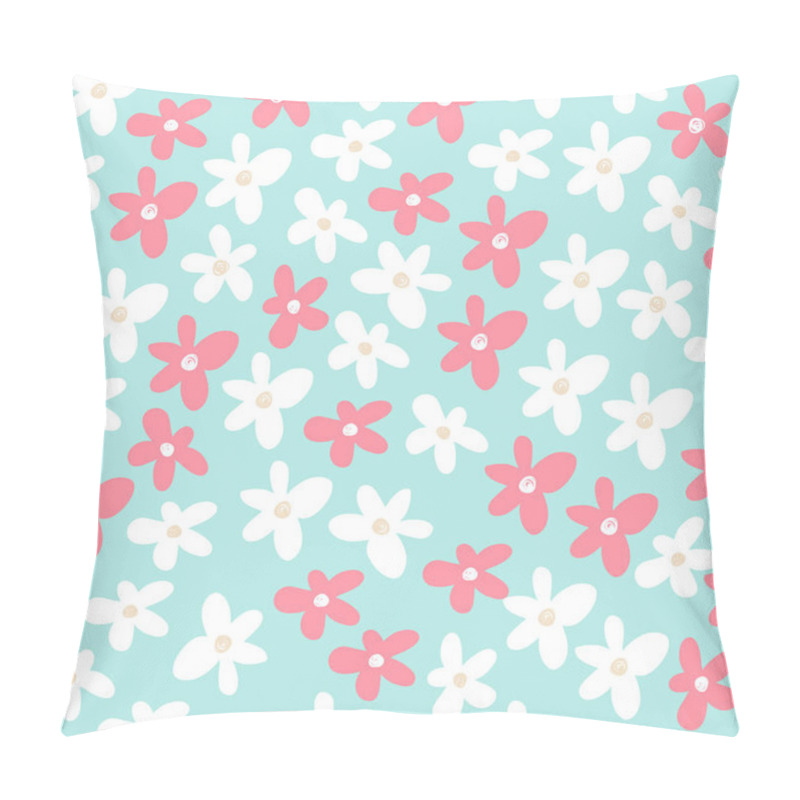 Personality  Abstract Seamless Pattern With Flowers In Scandinavian Style, Vector, Illustration Pillow Covers