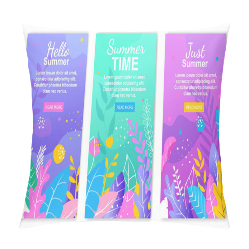 Personality  Just Summer. Hello Summer Time Floral Banner Set Pillow Covers