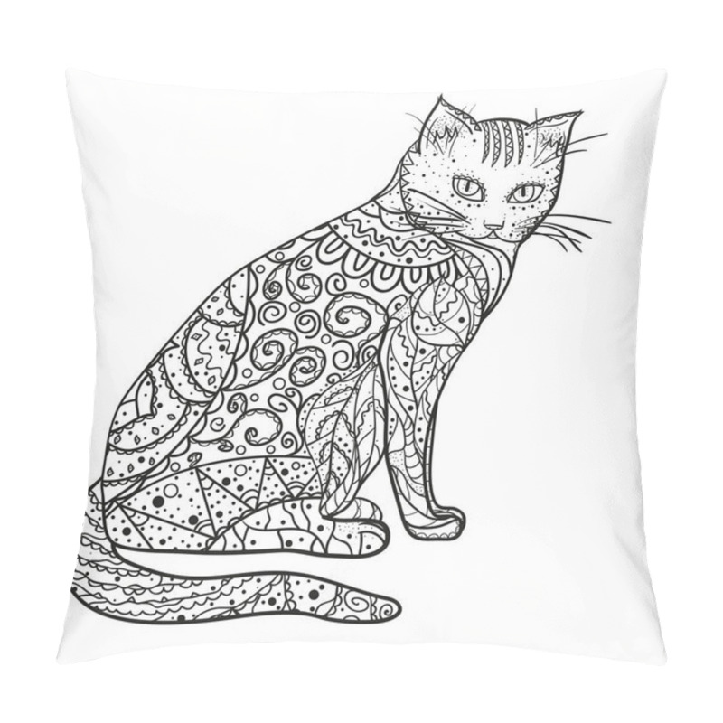 Personality  Cat. Design Zentangle. Pillow Covers