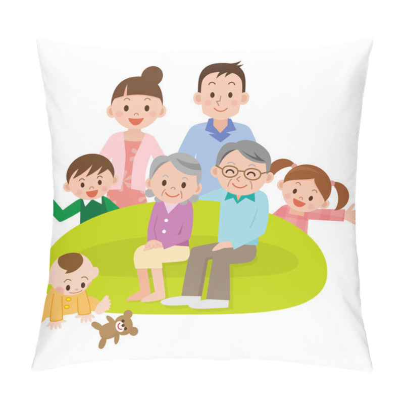 Personality  Illustration Of Happy Family Pillow Covers