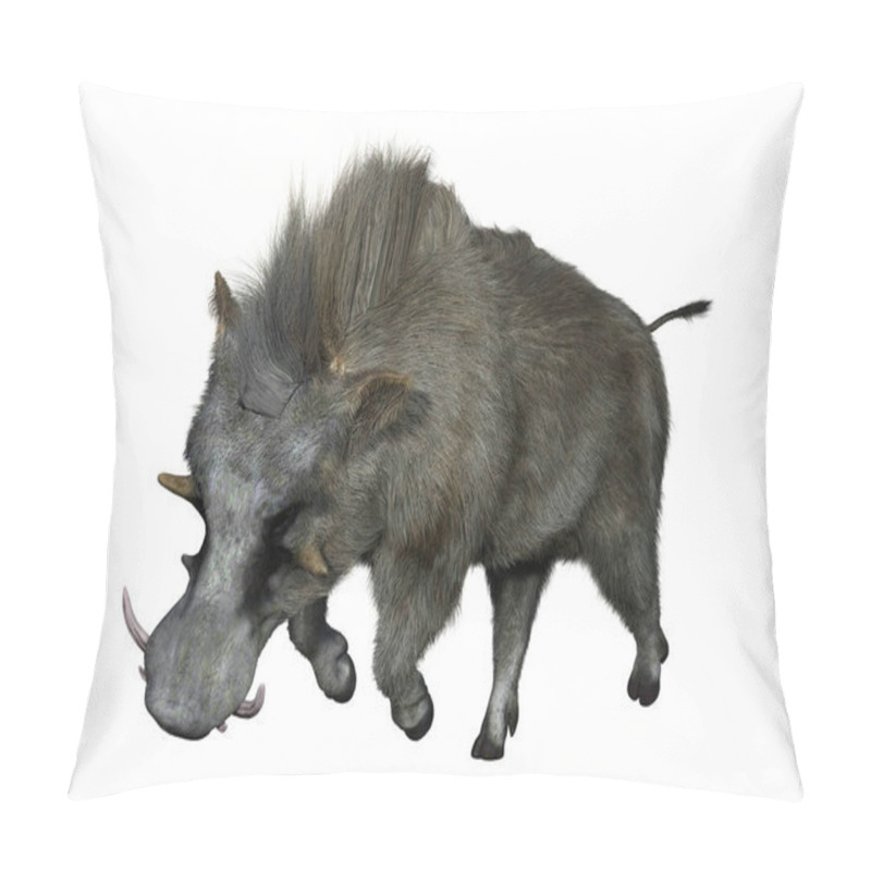 Personality  3D Rendering Common Warthog On White Pillow Covers