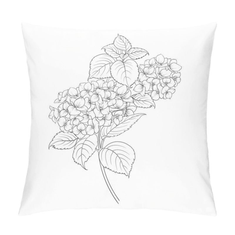 Personality  Blooming Flower Hydrangea. Pillow Covers