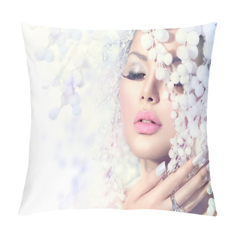 Personality  Winter Beauty Model Girl Pillow Covers