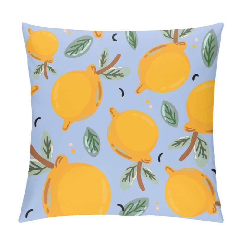 Personality  Summer Tropical Seamless Pattern With Beautiful Yellow Lemons Pillow Covers