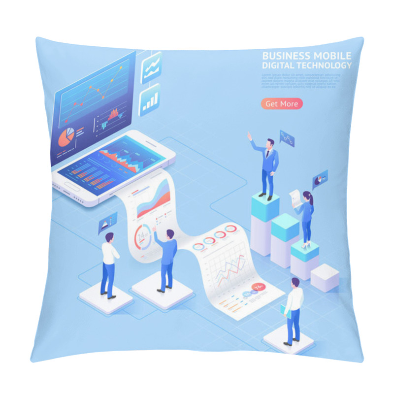 Personality  Business Mobile Application Vector Isometric Illustrations. Pillow Covers