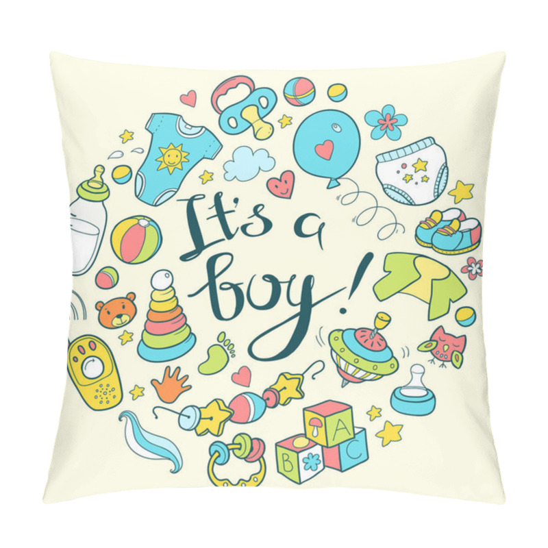 Personality  Newborn Doodle Round Illustration Pillow Covers