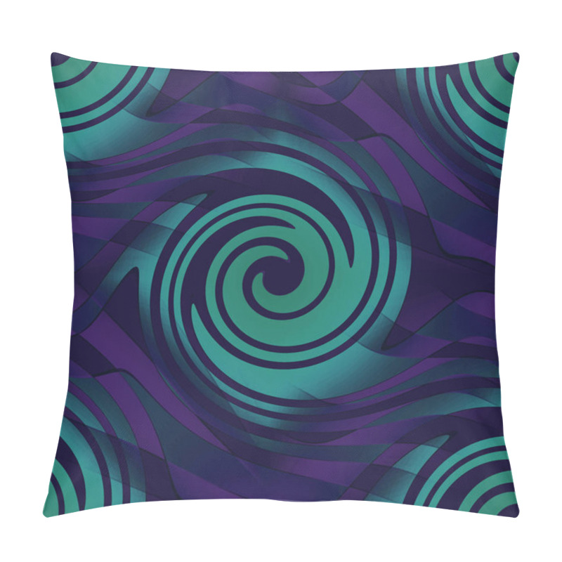 Personality  Regular Spirals Pattern Turquoise Green Purple Black Pillow Covers