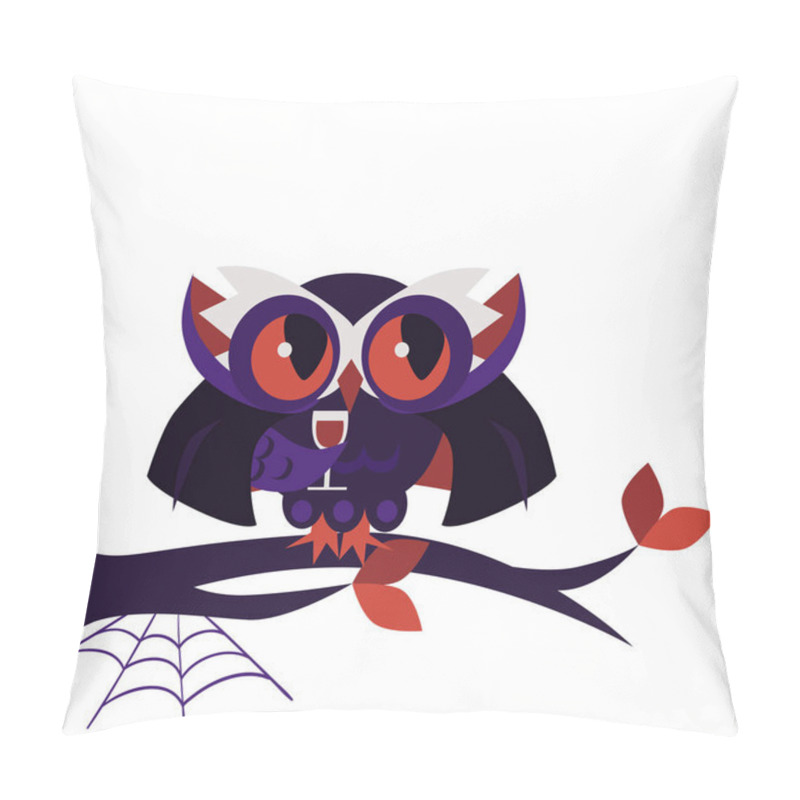 Personality  Cartoon Halloween Dracula Owl Flat Poster Pillow Covers