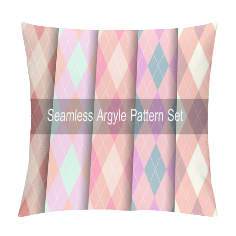 Personality  Seamless Argyle Pattern. Diamond Shapes Background. Vector Set. Pillow Covers