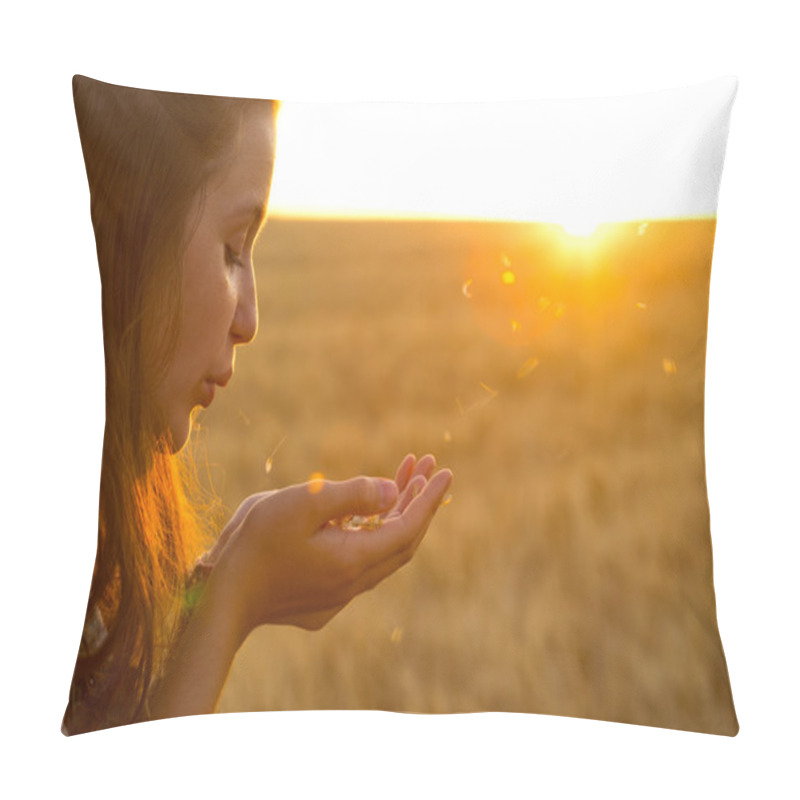 Personality  Girl At The Field  Pillow Covers