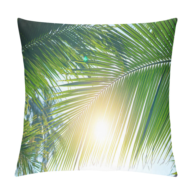 Personality  Palms Against Beautiful Blue Sky Pillow Covers