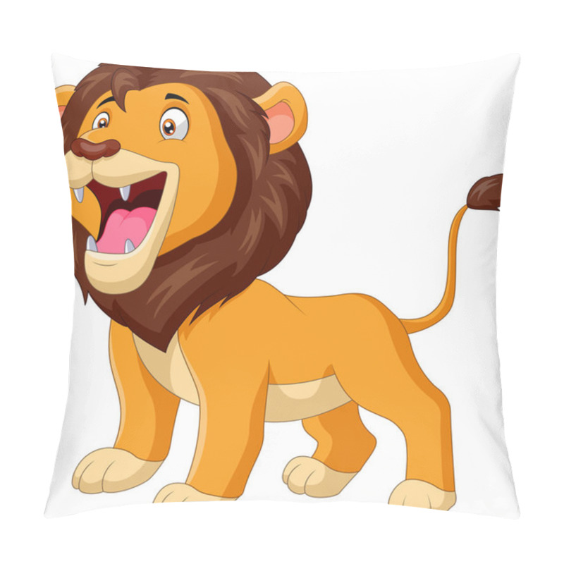 Personality  A Cute Cartoon Lion Roaring Pillow Covers