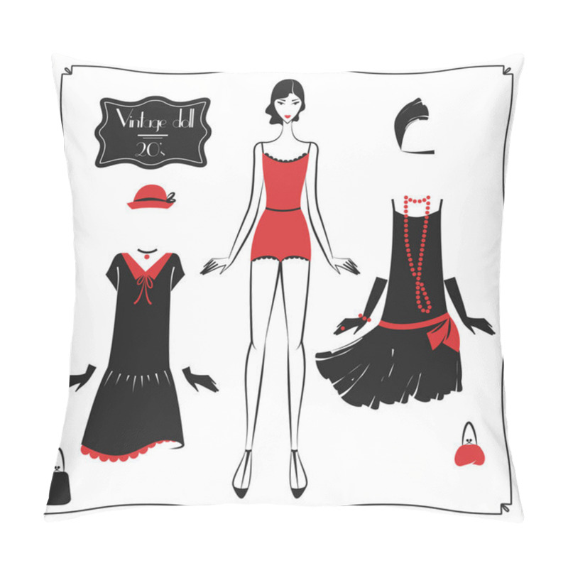 Personality   Doll Paper Retro 20s  Pillow Covers