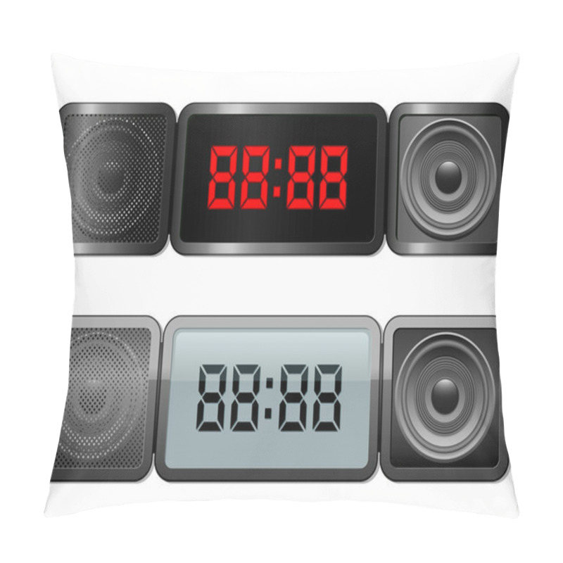 Personality  Digital Alarm Clock With Speakers Pillow Covers