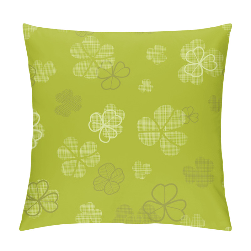 Personality  Green Clover Textile Texture Seamless Pattern Background Pillow Covers