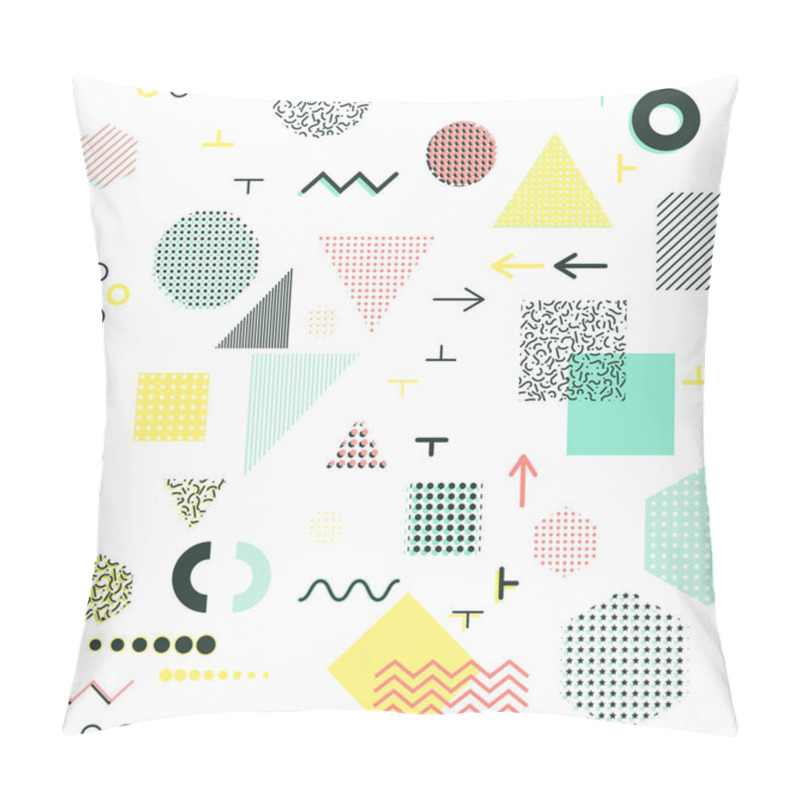 Personality  Trendy Geometric Elements Memphis Cards, Seamless Pattern. Pillow Covers