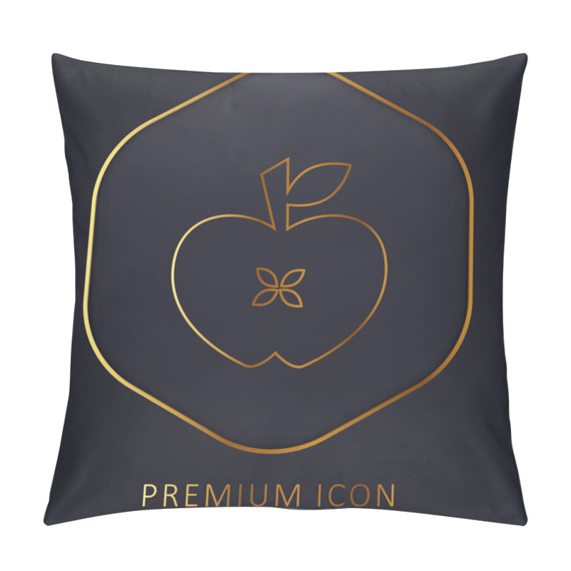 Personality  Apple Heart Golden Line Premium Logo Or Icon Pillow Covers