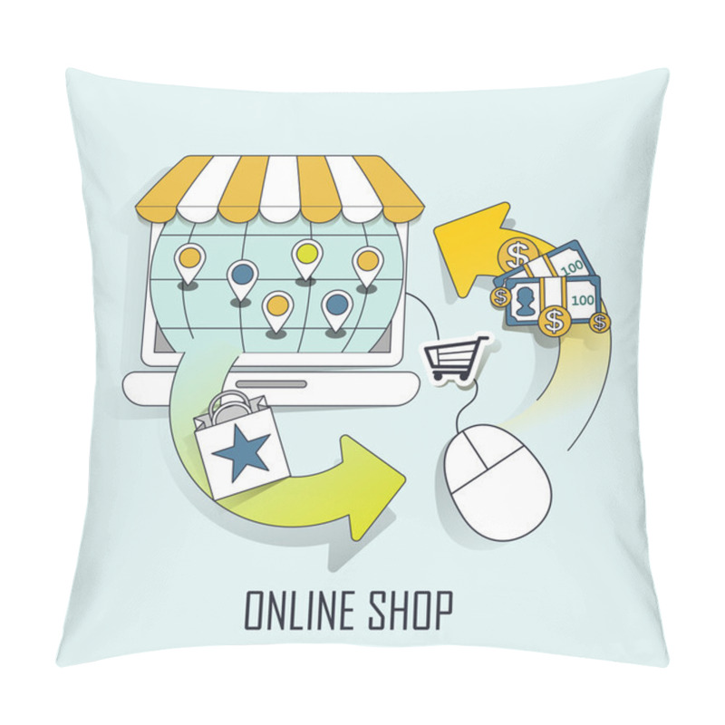 Personality  Online Shop Concept Pillow Covers